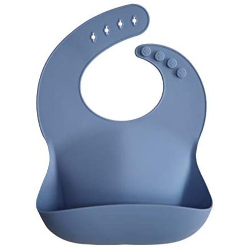 mushie Silicone Baby Bib (Powder Blue)