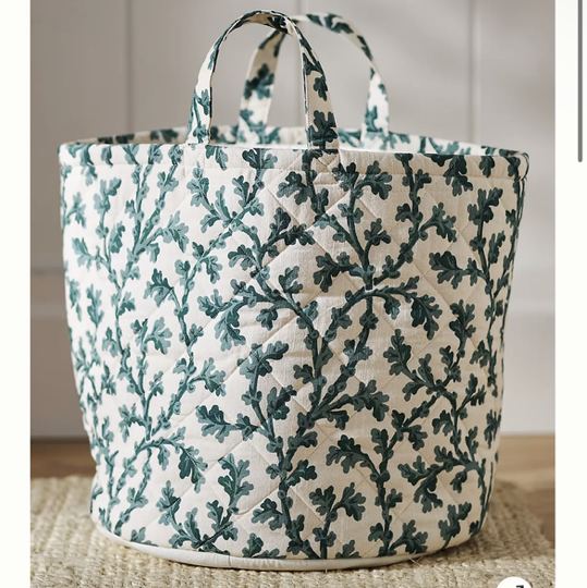 Quilted Block Print Basket | Anthropologie