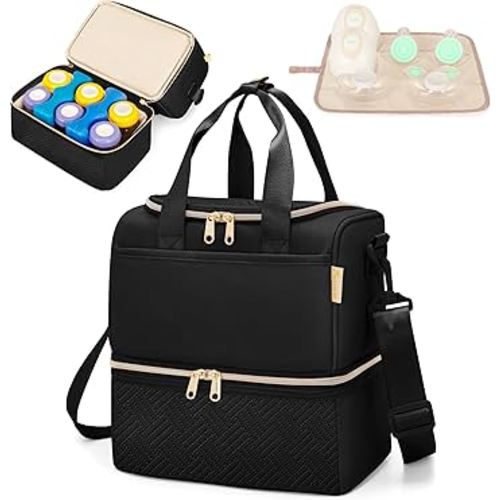 Fasrom Wearable Breast Pump Bag Portable Pumping Carrying Case Black