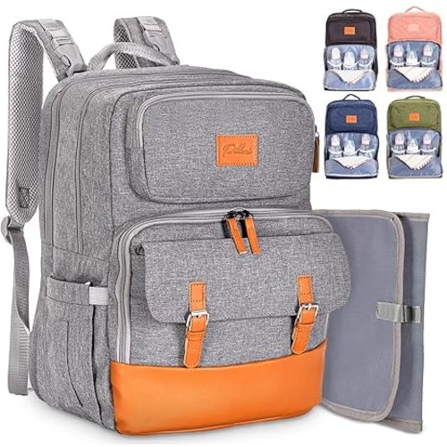 PILLANI Diaper Bag Backpack for Boys & Girls - Large Travel Bag with Changing Pad - Baby Registry Search & Shower Gifts - Newborn Essentials Must Haves