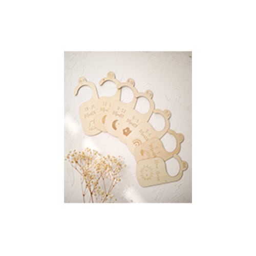ibwaae Wooden Baby Closet Size Divider Organizer Hanger Clothing Dividers for Newborn Nursery Decor Infant to 24 Months