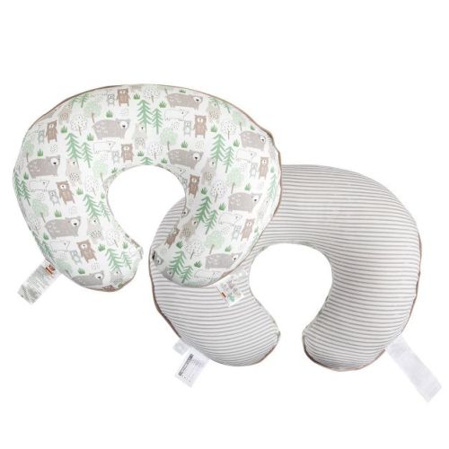Boppy Organic Fabric Nursing Pillow Cover - Taupe Bear Family