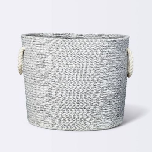 Coiled Rope Storage Bin Large Chevron - Cloud Island™ Gray