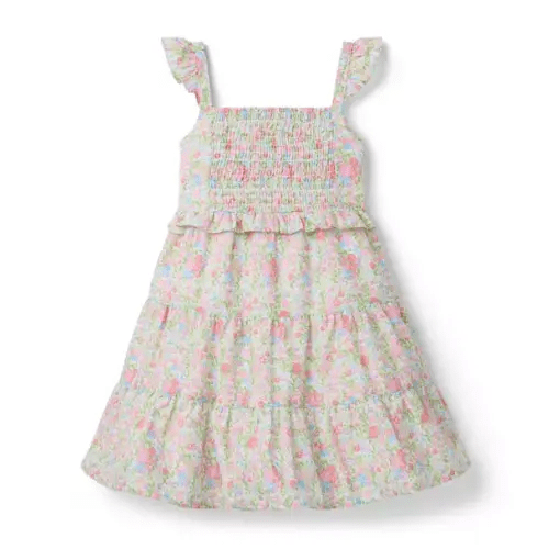 Girl White Ditsy Floral The Giselle Smocked Dress by Janie and Jack