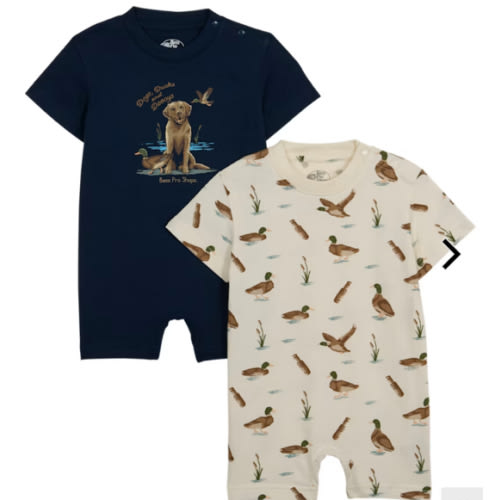 Bass Pro Shops Dogs, Ducks, and Decoys Bodysuit 2-Piece Set for Babies | Cabela's