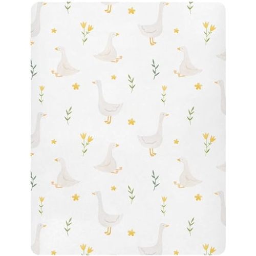 Burbuja Goose Bird Twig Crib Sheet for Boys Girls, Fitted Crib Sheet 28 x 52 in for Standard Crib & Toddler Bed Mattresses, Soft & Breathable
