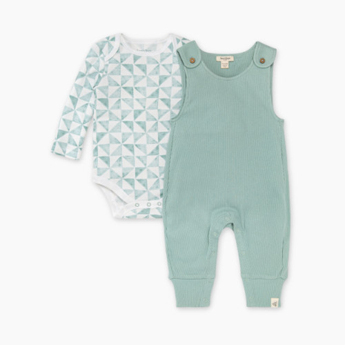 Burt's Bees Baby Ribbed Jumpsuit & Tri Check Bodysuit Set - Tri Check Bodysuit Set, 0-3 Months