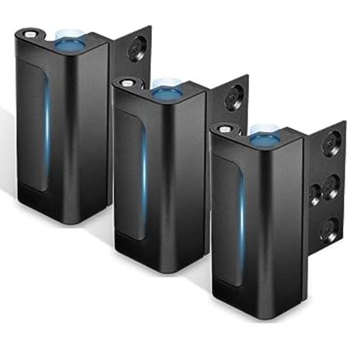 3Pack Home Security Door Reinforcement Lock, Childproof Safety Door Lock Latch Inside Stopper, Add High Security to Prevent Home Unauthorized Entry, Aluminum Construction Finish Black