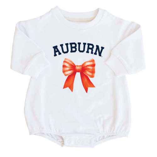 Auburn University | Football & Bows Graphic Sweatshirt Bubble Romper