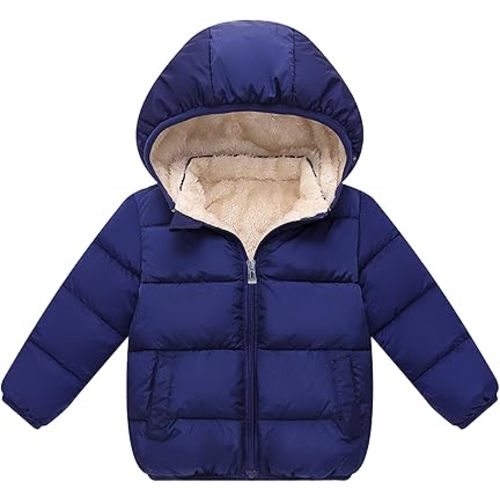 Baby Boys Girls Thicken Winter Coat Toddler Fleece Warm Hooded Jacket Clothes 2024