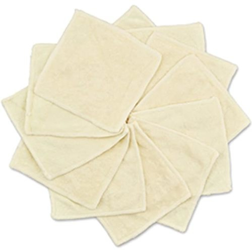 babygoal 12-Pack Rayon from Bamboo Baby Cloth Wipes- Reusable & Washable Small Saliva Towels for Newborns- Ultra-Soft Face Wipes