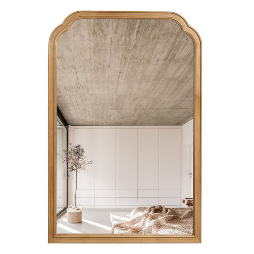 Winston Porter Ancalin Wood Accent Wall Mirror for Bathroom Bedroom Decorative Mirror & Reviews | Wayfair