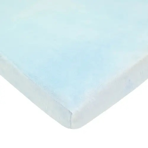 American Baby Company Heavenly Soft Chenille Fitted Mini Crib Sheet 24" x 38", Warm and Cozy Chenille Portable Sheet, Blue, for Boys and Girls, Fits Most Pack N Play Mattresses
