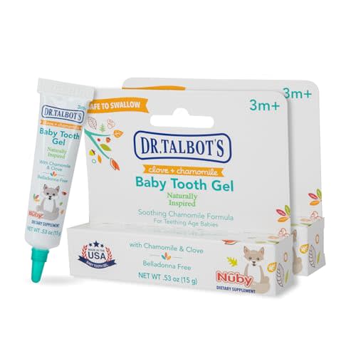Dr. Talbot's Baby Tooth Gel for Sore Gums, Naturally Inspired, 2 Pack, Each 0.53 oz, benzocaine Free, Belladonna Free