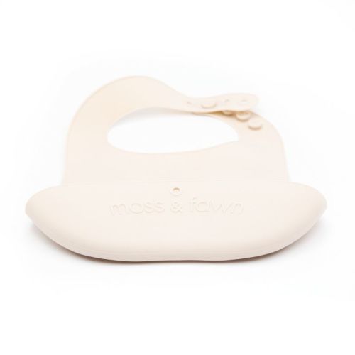 Moss And Fawn Gather & Roll Bib - Ecru