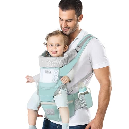YSSKTC Baby Carrier Ergonomic Infant Carrier with Hip Seat Kangaroo Bag Soft Baby Carrier Newborn to Toddler 7-45lbs Front and Back Baby Holder Carrier for Men/Women Dad Mom