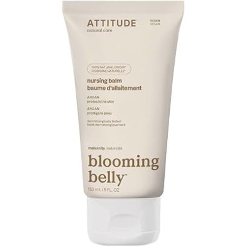 ATTITUDE Nursing Balm Bar, Safe for Nursing, Plant and Mineral-Based Ingredients, Vegan and Cruelty-free Maternity Products, Argan, 5 Fl Oz
