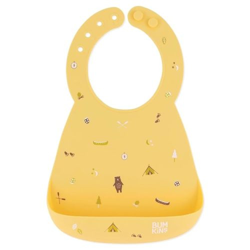 Bumkins Bibs, Silicone Pocket for Babies, Baby Bib for Girl or Boy, for 6-24 Months Up to Toddler, Essential Must Have for Eating, Feeding, Baby Led Weaning Supplies, Mess Saving, Camp Gear Yellow
