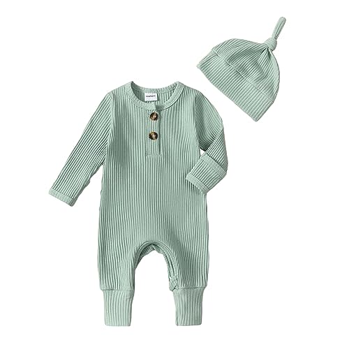 Twopumpkin Newborn Outfits Baby Boy Girl Knit jumpsuit Romper Newborn Coming Home Outfit Infant Gender Neutral Clothes