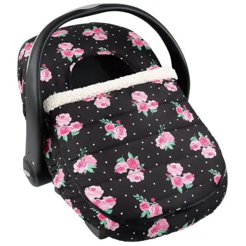 The Peanutshell Car Seat Cover - Protective Covers for Baby Girl, Easy to Clean Accessories, Weather-Resistant Infant Winter Car Seat for Baby Carseat - Floral Rose
