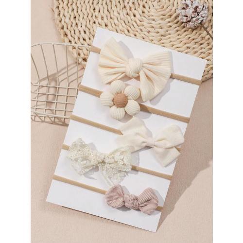 5pcs/Set Baby Girl Flower & Bow Decor Headbands, Suitable For Spring Daily Use (Paper Card Not Included) for Sale Australia| New Collection Online| SHEIN Australia