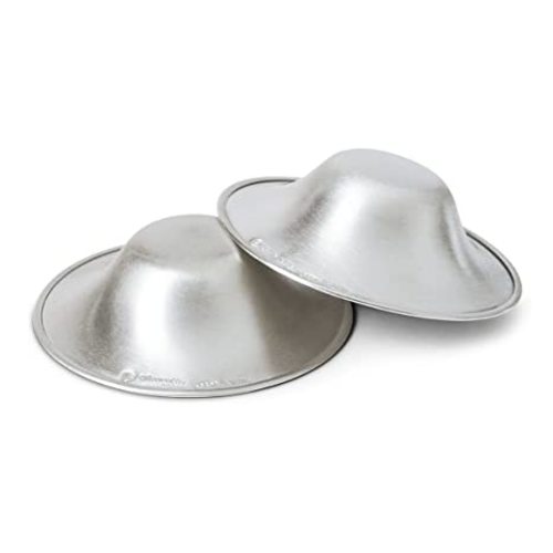 SILVERETTE The Original Silver Nursing Cups, Silverettes Metal Nipple Covers for Breastfeeding, Nursing Shield, 925 Silver Nipple Cover Guards, Soothe and Protect Sore Nipples -Made in Italy - Regular