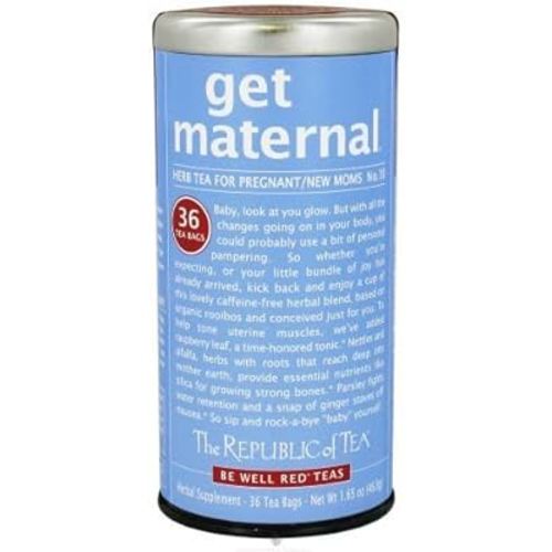 The Republic Of Tea Be Well Red Rooibos Tea - Get Maternal - No.10 Herb Tea For Pregnancy, 36 Tea Bag Tin by The Republic of Tea