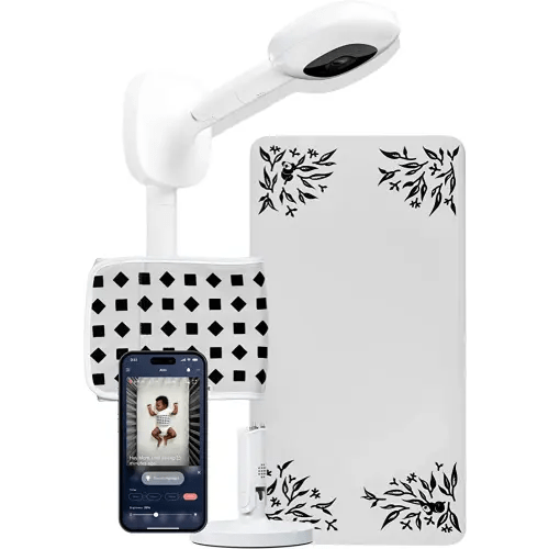 Nanit Pro Complete Monitoring System – Includes Wi-Fi HD Video Camera w/Nightlight and Night Vision, Multi-Stand, Smart Sheets & Breathing Wear Band - Tracks Infant Sleep, Breathing Motion, & Height
