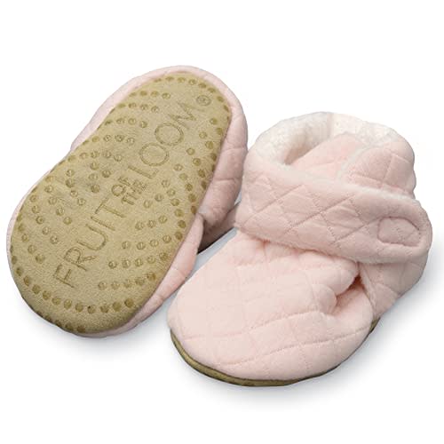 Fruit of the Loom Cozy Thermal Wrap Booties with Non-Skids for Baby Girls, Boys, Unisex
