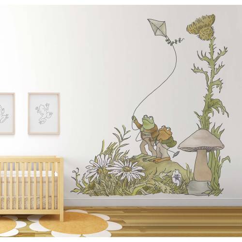 Removable Peel and Stick Frog and Toad Flying Kite Wall Decal Wall Sticker