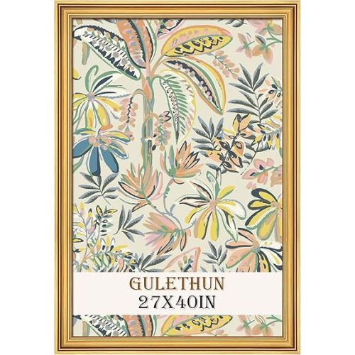 GULETHUN 27x40 Frame, Transitional Modern Design Picture Frames, 27 by 40 Rustic Poster Frame for Home Decor, Gold Vintage Photo Frame, Horizontal or Vertical Display, Choose Size & Color