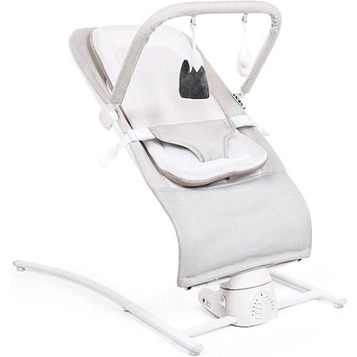 Baby Delight Alpine Wave Deluxe Portable Bouncer | Automated Motion Baby Bouncer | Infants 0 – 6 Months | Driftwood Grey