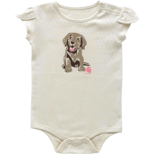 Girls' Short Sleeve Puppy Bodysuit (Infant)