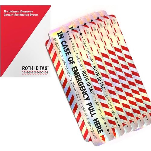 Emergency Contact Identification System for Car Seats, Booster Seats, Baby Gear | Family ROTH ID TAG Kit (6 Tags)