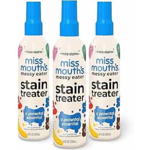 Miss Mouth's Messy Eater Stain Treater Spray - 4oz 3 Pack Stain Remover - Newborn & Baby Essentials - No Dry Cleaning Food, Grease, Coffee Off Laundry, Underwear, Fabric