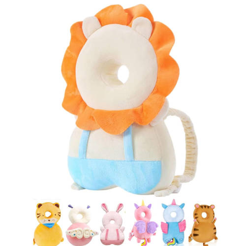 Toddler Baby Head Protector Cushion Backpack Wear - Soft & Lightweight Head Protection Pillows for Baby Walking and Crawling, White Lion