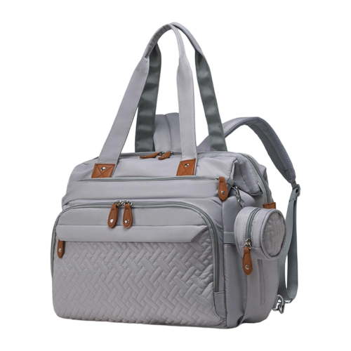 LeeQinersw Diaper Bag Backpack Travel Bag Large Capacity Wear Resistant with Shoes Compartment Pacifier Case for Clothes Trip Essentials Gray