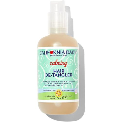 California Baby Calming Detangler Spray | Plant-Based | Detangles Hair & Adds Shine | Light Lavender Scent | Allergy-Friendly | Gentle Leave in Conditioner Spray | 251 mL / 8.5 fl. oz.