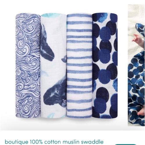 Seafaring Classic Swaddle 4pk | aden + anais