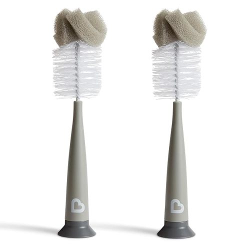 Munchkin® Sponge™ Bottle Brush, Modern Design, 2 Pack, Grey - Modern Bottle Brush, Grey
