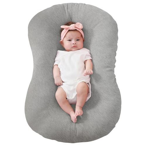 FUNUPUP Rayon Derived from Bamboo Baby Lounger Cover Compatible with Snuggle Me Lounger, Infant Lounger Pillow Cover for Newborn, Removable Elastic Newborn Lounger Cover,Cover Only, Grey