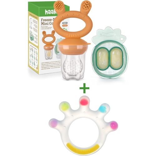 Haakaa Baby Fruit Food Feeder & Large-Palm Baby Teether Combo