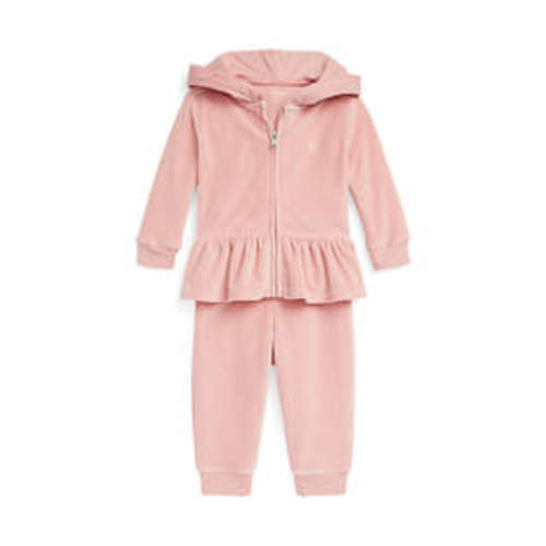 Baby Girls Velour Hoodie & Jogger Pants Set