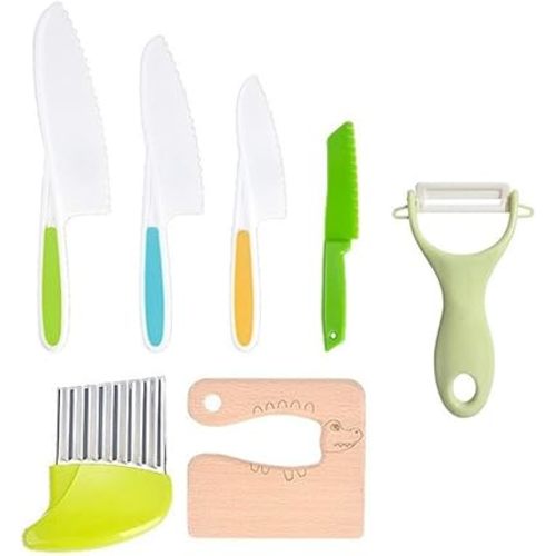 7 Pieces Knife Set for Cooking and Safe Cutting Veggies Fruits, Kitchen Tools, Chopper, Cutting Fruit and Vegetable