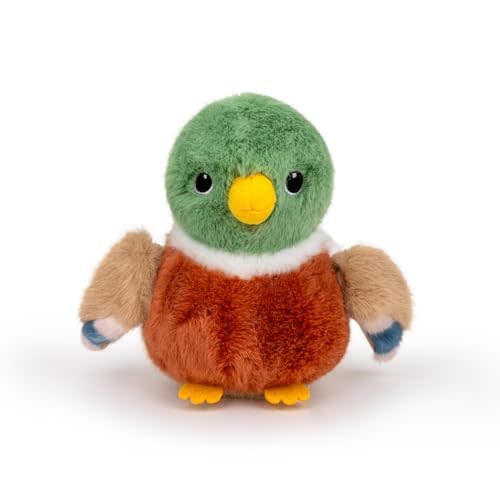 Adorlynetty Mallard Duck Stuffed Animal - 5 Inch Realistic Plush Toy, Cute Little Bird Plushie Gift for Kids & Friends