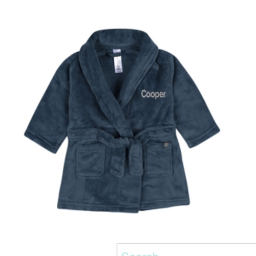Boys Navy Robe-Personalize with Name- Size M