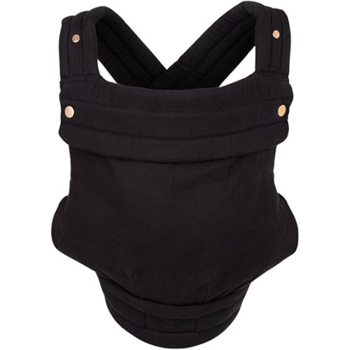 Mabē Monarch Ergonomic Baby Carrier – Premium Cotton Soft Structured Newborn to Toddler Carrier with Hip-Healthy Design, 3 Carry Positions (7-35lbs), Lightweight & Breathable, (Ebony)