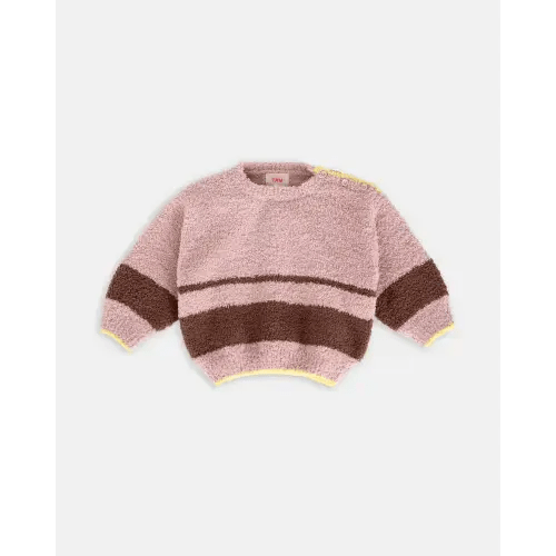 Boxy Striped Sweater - Fuzzy