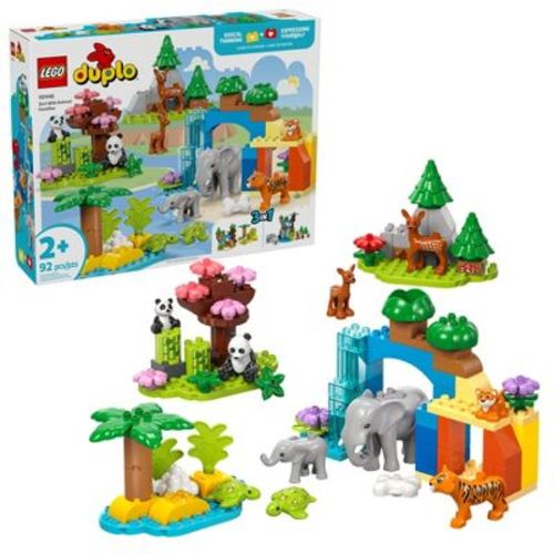 LEGO DUPLO Town 3 in 1 Wild Animal Families Preschool Learning and Building Toy 10446
