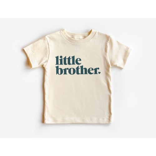Little Brother Heart Toddler Shirt - Lil Bro Kid&#39;s Clothing - Boy&#39;s Outfit - Boho Natural Toddler & Youth Tee
